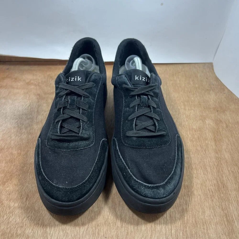 Kizik Prague Mens Size12 Canvas Handsfree Shoes Sneakers Black